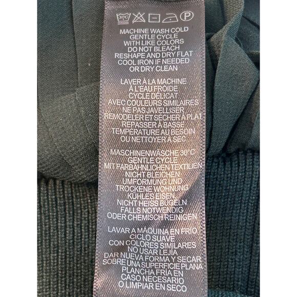 Adrianna Papell Ruffle Collar  Sweater Blouse with Balloon Sleeves Size L Green - Picture 6 of 9